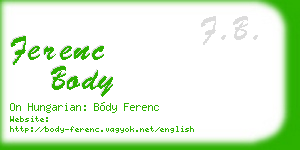 ferenc body business card
